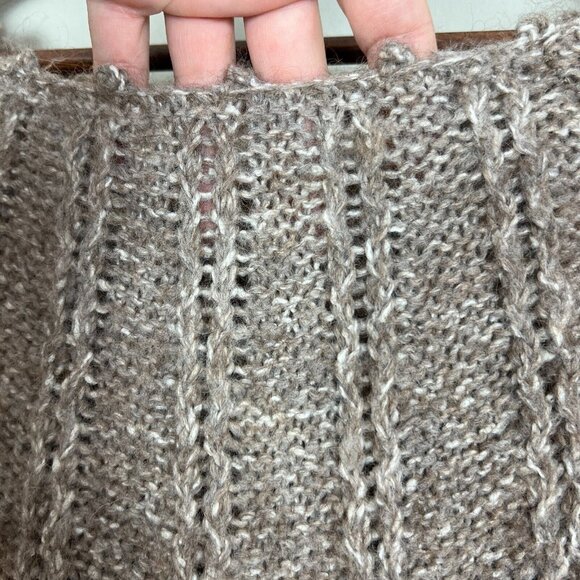 Between Me & You Sweater Dress Small A-Line Open Knit 3/4 Sleeve Wool Alpaca S - Picture 7 of 11